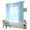 简约现代布艺蓝色窗帘成品布料客厅卧室儿童落地窗飘窗定制地中海_3 宽2.5*高2.0一片 同款纱（打孔）
