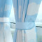 简约现代布艺蓝色窗帘成品布料客厅卧室儿童落地窗飘窗定制地中海_3 宽2.0*高2.0一片 同款纱（打孔）