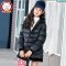 女童羽绒服中长款韩国加厚公主女大童白鸭绒加厚冬装外套PBYX618001-1 黑色 160cm
