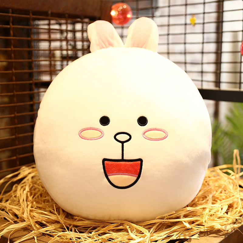毛绒软体羽绒绵可爱卡通冬季暖手抱枕捂手保暖送女孩可插手暖手宝 40厘米手暖（送小礼品） 白色可爱兔子