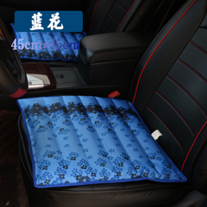 夏季天冰垫水垫汽车座垫水袋办公椅垫降温垫水坐垫组合冰凉垫凉座凉垫冰垫生活家居日用降温用品冰_1 蓝色蓝花45*45