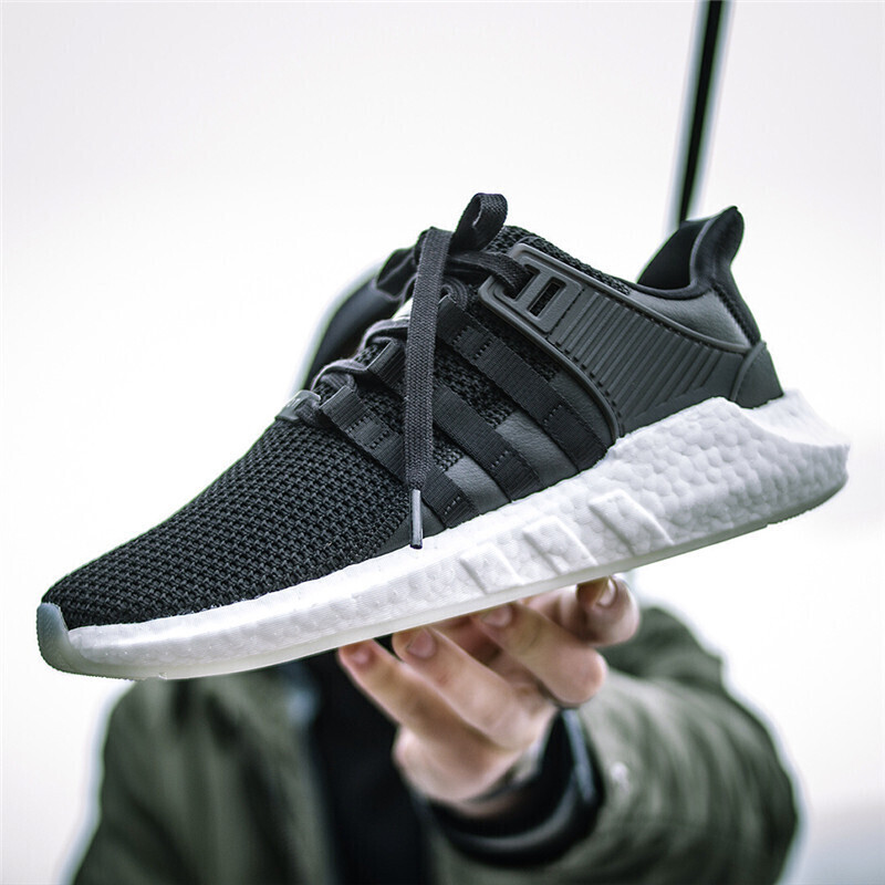AdidasEQTSUPPORT93/17Boost生胶黑白跑鞋-BZ0585 BZ0585+黑色 41