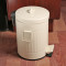 欧式四款彩色加厚垃圾桶家用脚踏美式复古厨房卫生间客厅邮筒_5 象牙白12L加厚缓降静音