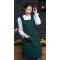 围裙韩版餐厅酒店工作服可爱时尚服务员厨房围腰围裙定制LOGO WA-墨绿色围裙