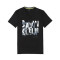 卡尔文·克莱恩(Calvin Klein) 男士V领棉质纯色抽象LOGO短袖T恤 403K251 S 黑色