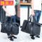 迷彩男包大容量行李包手提旅行包袋手提包单肩包韩版潮包商务包_3 黑色迷彩