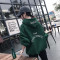 18款式2018秋冬新款加绒加厚连帽卫衣女韩版套头宽松外套字母长袖上衣潮 关注店铺送优惠卷 深绿色