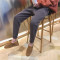 18款式2018春季新款休闲裤子男学生韩版加绒加厚潮流百搭宽松修身小脚裤 2XL 黑色
