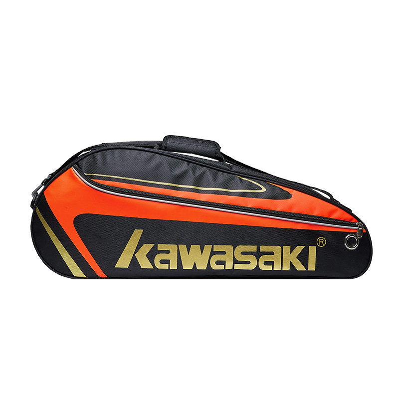川崎/kawasaki 羽毛球包双肩包3支装6只装男女羽毛球拍包 KBB-8327D黑橙