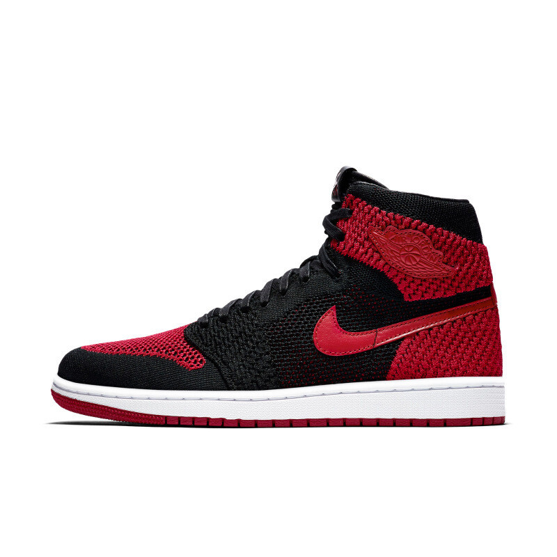 耐克耐克AIRJORDAN1RETROHIFLYKNIT复刻男子运动鞋919704 黑红919704-001 44