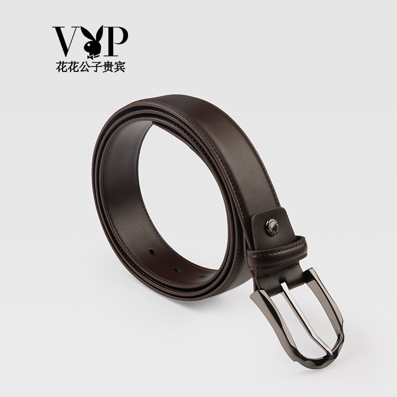 花花公子贵宾商务休闲腰带 六种款式任你挑选 115cm 咖色vpd613586
