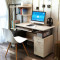 神州行EASYOWN 蔓斯菲尔电脑桌 家用电脑桌台式桌简约书桌现代办公桌烤漆写字台 C款120CM红叶枫木色