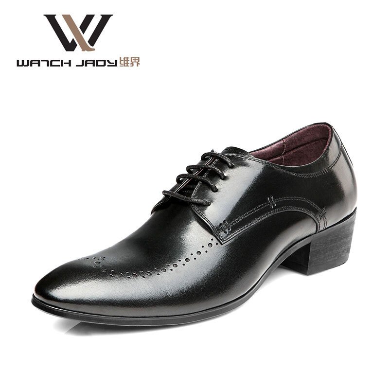 维界雅痞商务牛皮正装男鞋 黑色 39