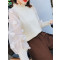 Ms.Maggie韩版新款18春夏新款半高领针织灯笼袖百搭上衣5067-76238-P68-XS 均码 杏色