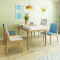 北欧实木可伸缩钢化玻璃餐桌椅组合现代简约折叠饭桌成套家具 餐椅可定制颜色(皮皮板)