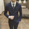 18款式商务正装男士双排扣西服套装三件套新郎结婚礼服韩版英伦西装外套 48 灰色（两件套）双排扣