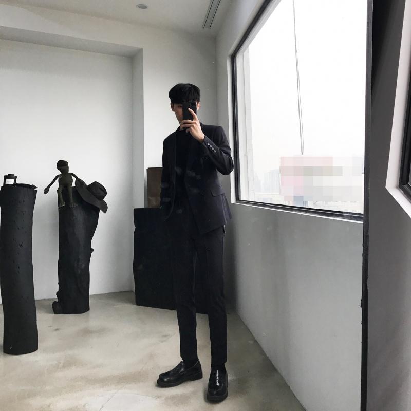 18款式CCJE17新型定制高品质西装料修身垂感微弹力小脚九分休闲西裤男_8 30 墨绿色