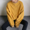 18款式春季圆领卫衣男士宽松纯色长袖外套情侣装oversize韩版潮流套头衫 L 深蓝色
