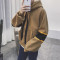 18款式新款冬季ulzzang卫衣加绒加厚连帽宽松潮流男韩版学生带帽外套 S 驼色