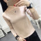18款式毛衣女套头春秋2018新款韩版条纹针织打底衫女长袖百搭上衣服女装 均码 套餐3【8001灰色+8004红色】