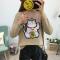 18款式多色招财猫毛衣女针织衫情侣款宽松半高领短款针织打底衫本命年新 M 高领红色招财猫