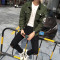 18款式秋季宽松牛仔外套男韩版潮流个性嘻哈白色牛仔衣褂学生帅气夹克男 L 三角形白色