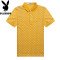 花花公子男士小方领T恤上衣夏季新款时尚潮流休闲男士上衣短袖装_1 46/165/S 黄色