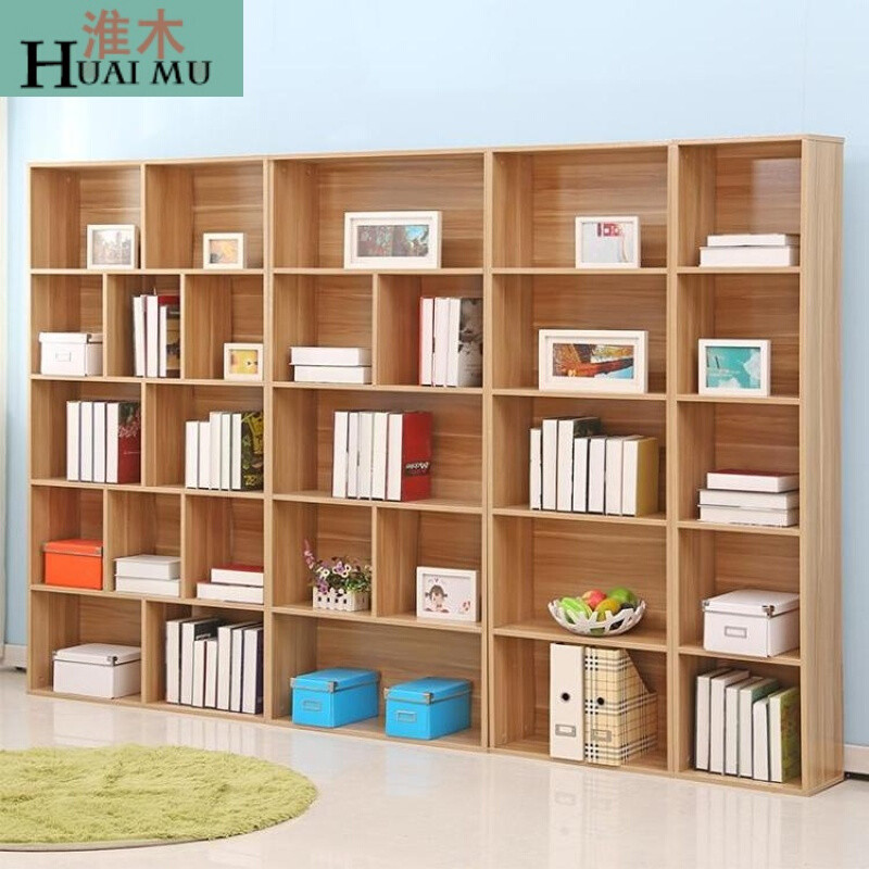 淮木（HUAIMU）简约现代书柜带书架自由组合书橱组装储物柜家用置物柜收纳柜 B款黑胡桃色