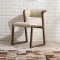 淮木（HUAIMU）实木餐椅北欧时尚家用扶手椅创意咖啡椅水曲柳皮艺餐椅AC022扶手 默认颜色