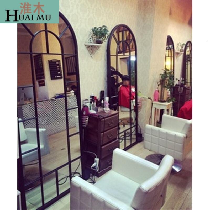 淮木（HUAIMU）欧式复古做旧铁艺壁挂镜框落地试衣镜全身镜穿衣镜玄关窗户装饰镜镜子-支持_1 镜子-支持其他颜色定制