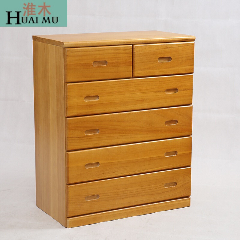淮木（HUAIMU）实木斗柜抽屉柜收纳柜客厅储物柜卧室杂物收纳柜边柜组合柜七斗柜蜂蜜色NA 六斗柜蜂蜜色NA(80长)
