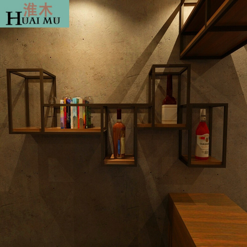 淮木（HUAIMU）实木隔板墙上置物架客厅墙面壁挂书架卧室墙壁架子挂墙层板壁柜 30*20*45