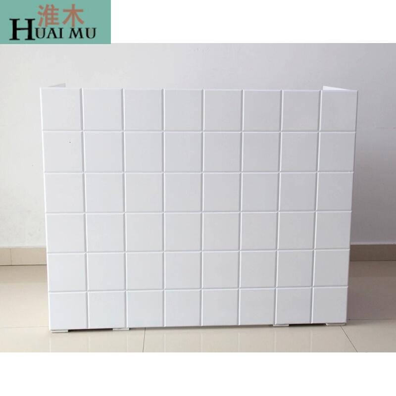 淮木（HUAIMU）欧式烤漆收银台吧台前台柜台电脑桌收银台_5 1.2纯白色