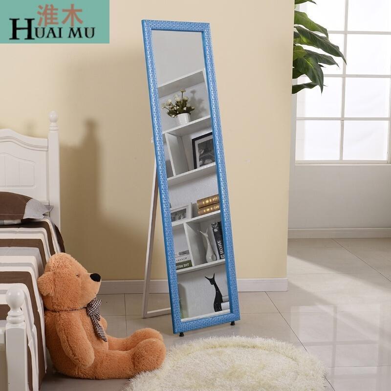 淮木（HUAIMU）正品穿衣镜全身镜子落地镜试衣镜带支架镜子全身镜银雕花50*150cm两_4_8 白汤金花50*150cm两用