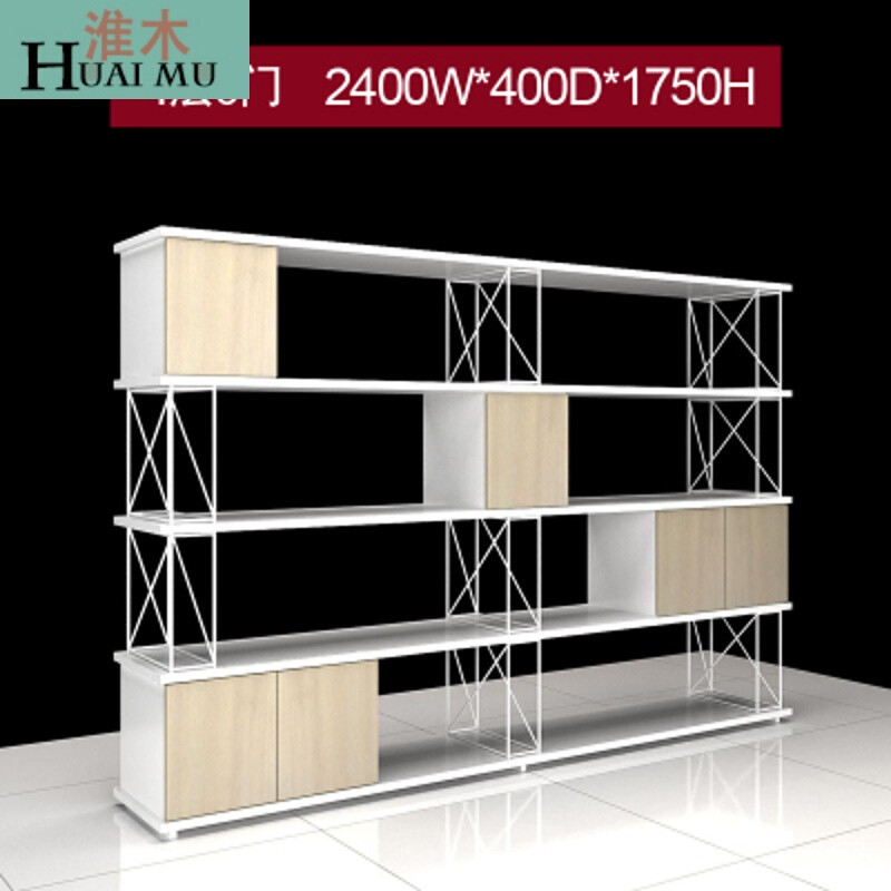 淮木（HUAIMU）白色老板桌椅组合板式总经理桌大气现代简约大班台办公桌 4层6门2400W*400D*1750H