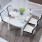 淮木（HUAIMU）现代简约4人6人小户型钢化玻璃方圆可伸缩圆形餐桌 白玻1.2无电炉+椅8张