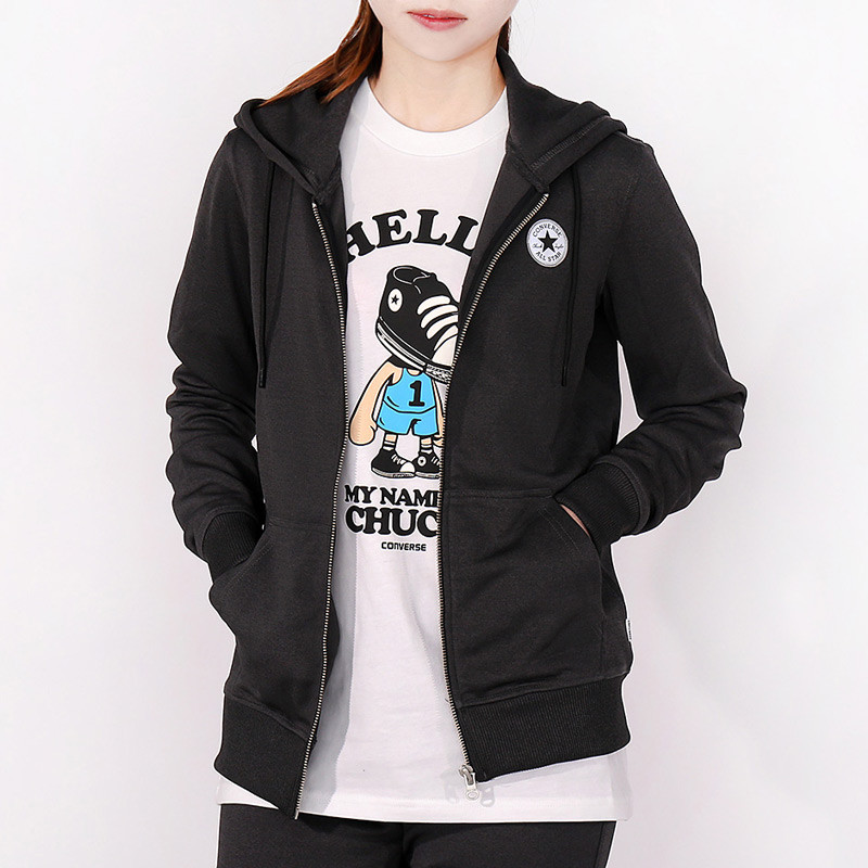 Converse春季新款匡威夹克外套女运动服休闲10003350-A01 L（165/88A) 10003350-A01