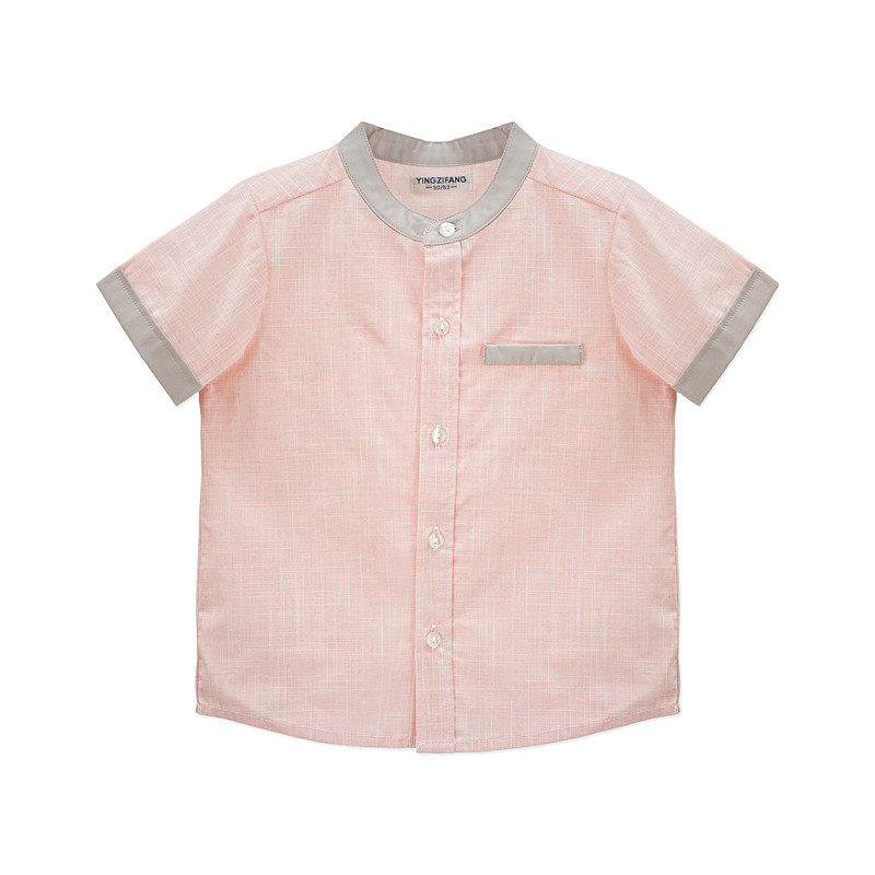 纯色短袖衬衫 90cm 粉红