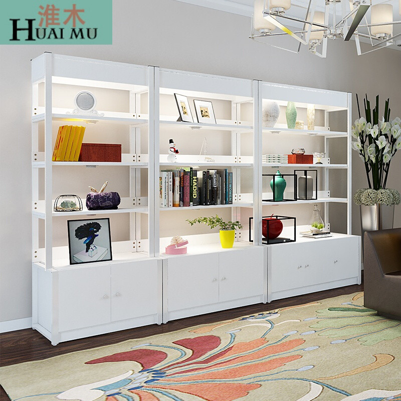 淮木（HUAIMU）货架货柜展示架隔断陈列柜家用置物架精品展柜化妆品展架书柜 120*40*158长宽高含柜四层
