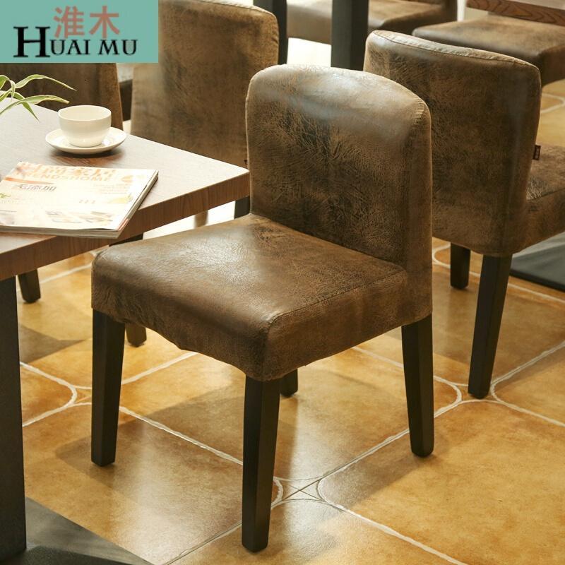 淮木（HUAIMU）现代简约布艺可拆洗实木餐椅皮质休闲办公椅_2 果绿色pu