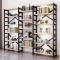 铁艺置物架层架客厅简约储物实木隔板架子钢木书架落地简易多层板六层3米6组合120两套架三套_5 六层：120长*34深*200高