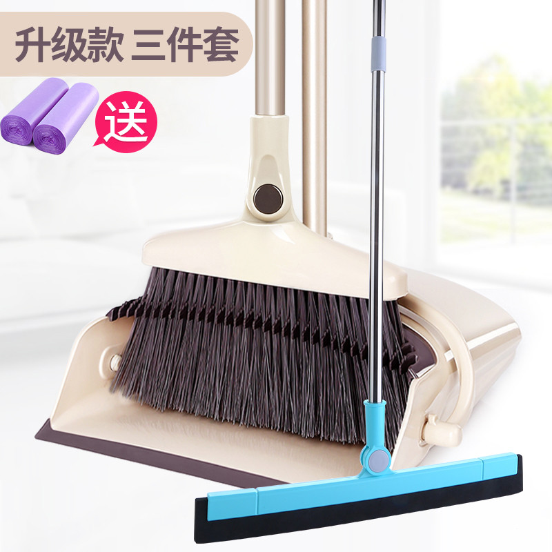 佳帮手扫把簸箕套装组合家用扫地扫头发 神器单个扫帚笤帚软毛扫把 标准款不可旋转扫把+簸箕