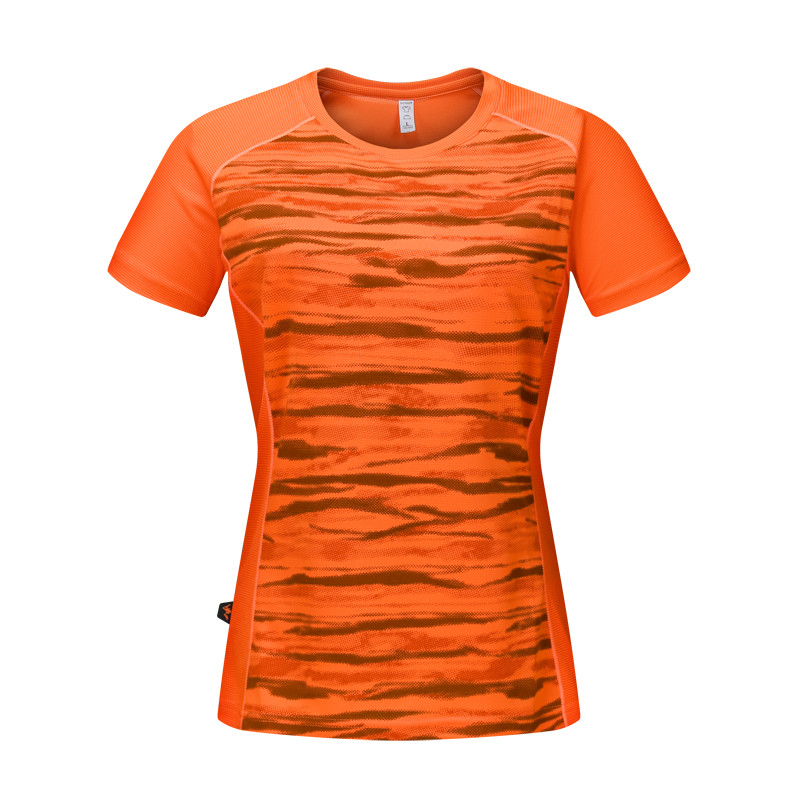 凯仕达户外运动t恤男女短袖圆领吸汗登山跑步透气快干速干衣DDLZ1808 女-橘色 2XL
