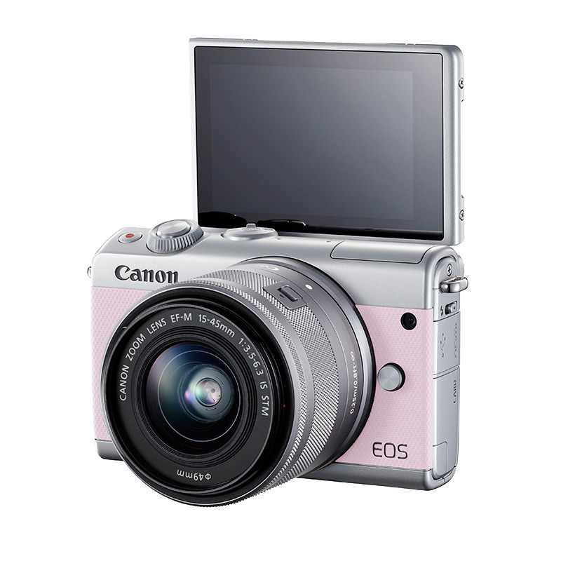 佳能(Canon) EOS M100 微单套机(EF-M 15-45mm f/3.5-6.3 IS STM)(粉色)