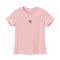 初语2018夏季新款西瓜字母印花短袖圆领T恤女宽松大码薄上衣 S 粉红色