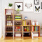 自由组合带书柜书架落地简约现代置物架小柜子创意简易书架储物柜收纳柜 2层2门红叶枫木色