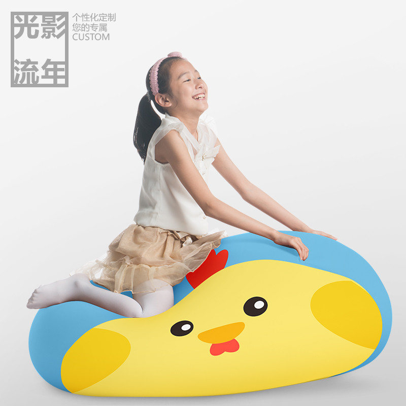 儿童懒人沙发可爱卡通布艺沙发可拆洗卧室榻榻米客厅豆袋_5 鸡小萌