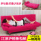 简易双人三人沙发1.8米1.5米两用布艺沙发小户型客厅可折叠沙发床_6 车轮花