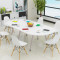 淮木会议桌简约现代培训桌接待办公桌小型洽谈桌椅组合椭圆形弧形 圆形直径90三腿