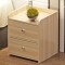 淮木床头柜带双层抽屉式白色储物收纳置物架桌两层简易木质卧室经济型双抽屉-亚光黑配白组装 双抽屉-白枫木